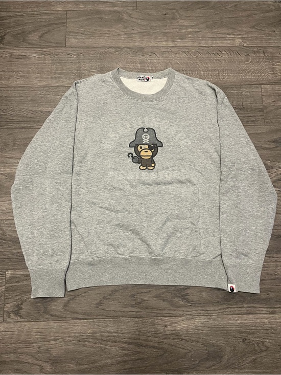 Bape Other - Bape pirate babymilo Grey Pirate Ape Crewneck Sweatshirt